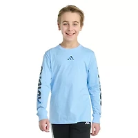 adidas Big Kid Boys Crew Neck Long Sleeve Regular Fit Graphic T-Shirt