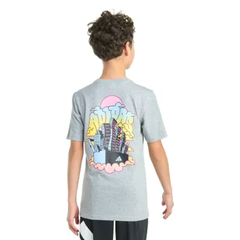 adidas Big Kid Boys Crew Neck Short Sleeve Regular Fit Graphic T-Shirt