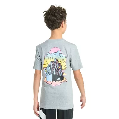 adidas Big Kid Boys Crew Neck Short Sleeve Regular Fit Graphic T-Shirt