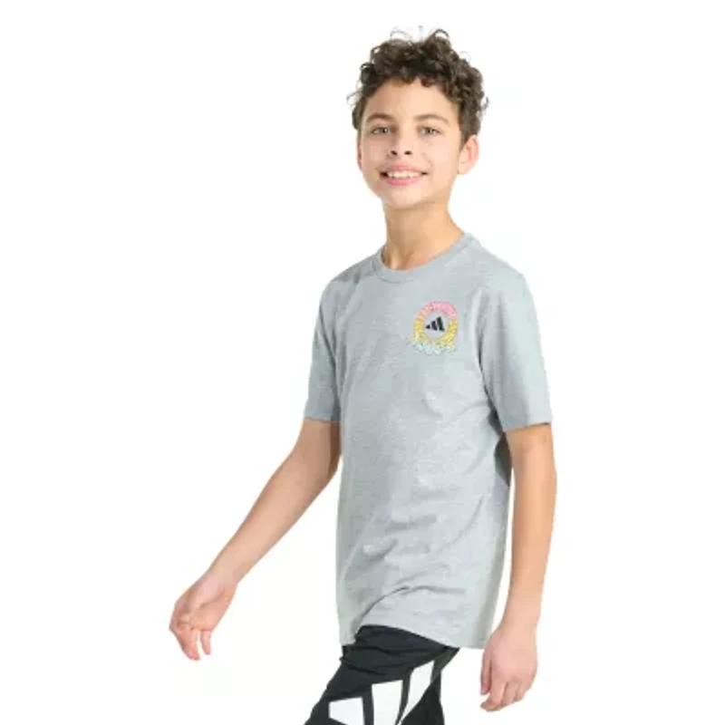 adidas Big Kid Boys Crew Neck Short Sleeve Regular Fit Graphic T-Shirt