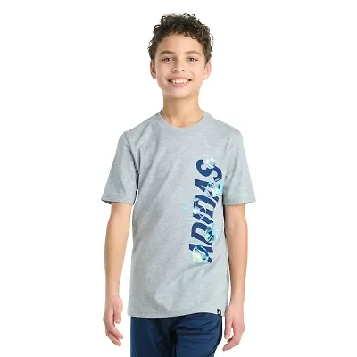 adidas Big Kid Boys Crew Neck Short Sleeve Regular Fit Graphic T-Shirt