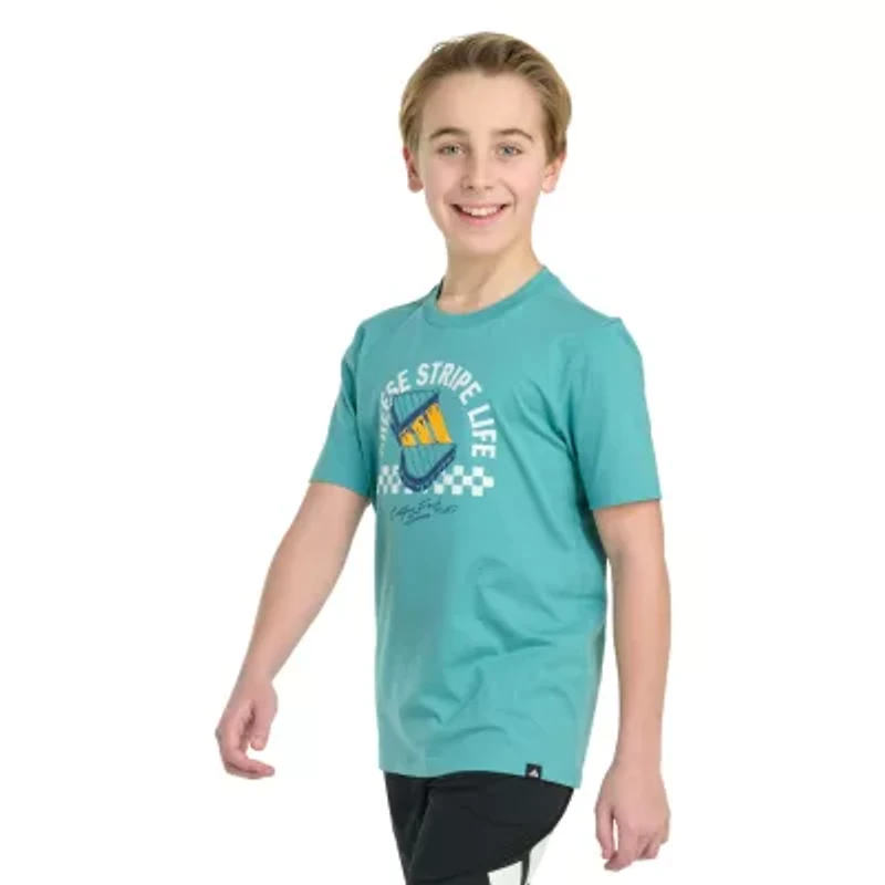 adidas Big Kid Boys Crew Neck Short Sleeve Regular Fit Graphic T-Shirt