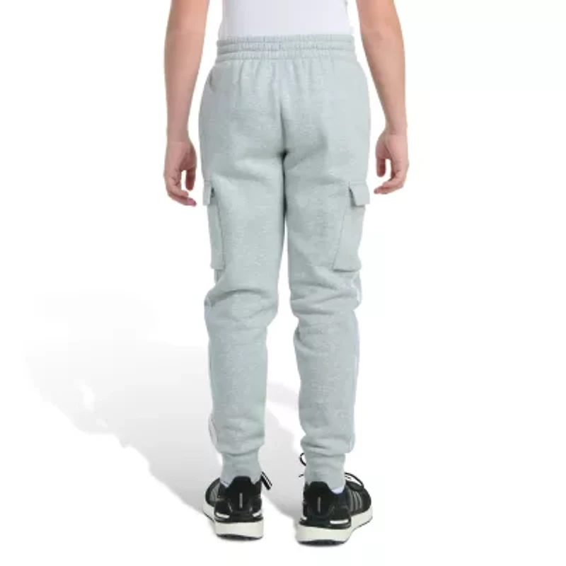 adidas Big Kid Boys Drawstring Waist Cuffed Mid Rise Regular Fit Fleece Jogger Pant