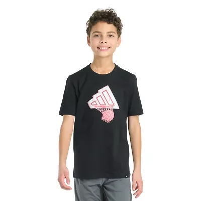 adidas Big Kid Boys Crew Neck Short Sleeve Regular Fit Graphic T-Shirt