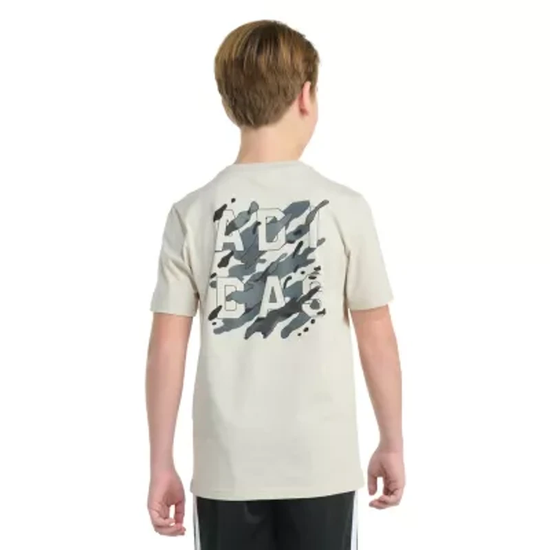 adidas Big Kid Boys Crew Neck Short Sleeve Regular Fit Graphic T-Shirt