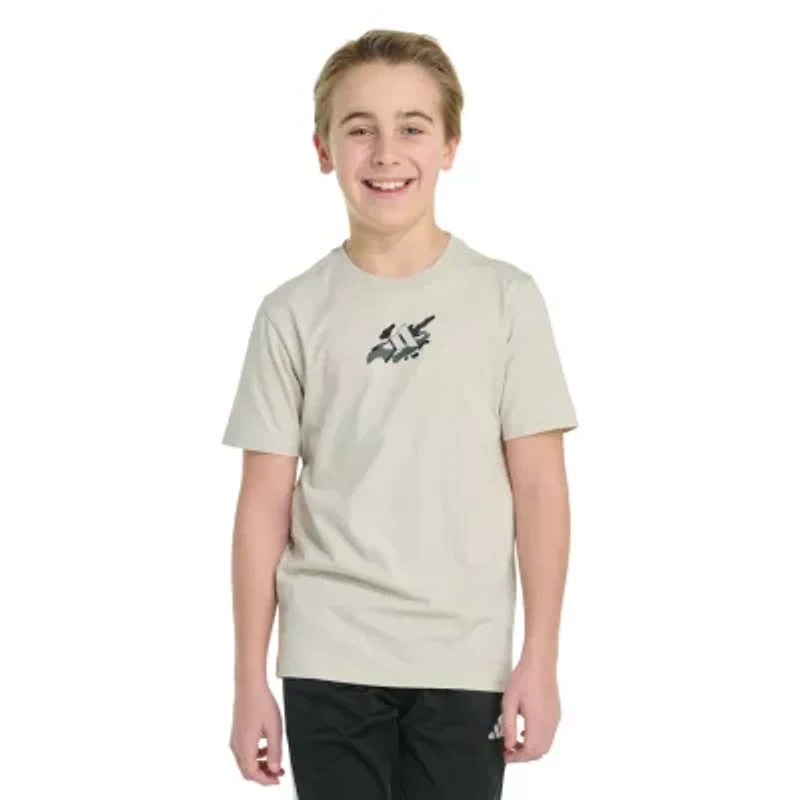 adidas Big Kid Boys Crew Neck Short Sleeve Regular Fit Graphic T-Shirt