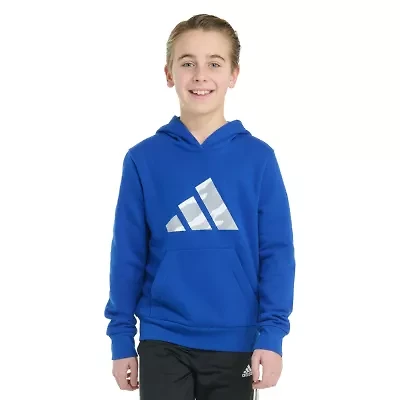 adidas Big Kid Boys Long Sleeve Fleece Active Hoodie
