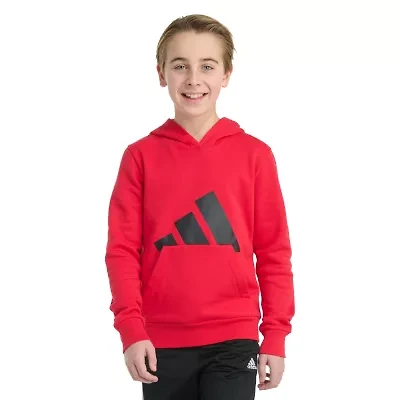 adidas Big Kid Boys Long Sleeve Fleece Active Hoodie