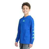 adidas Big Kid Boys Hooded Long Sleeve Regular Fit Graphic T-Shirt