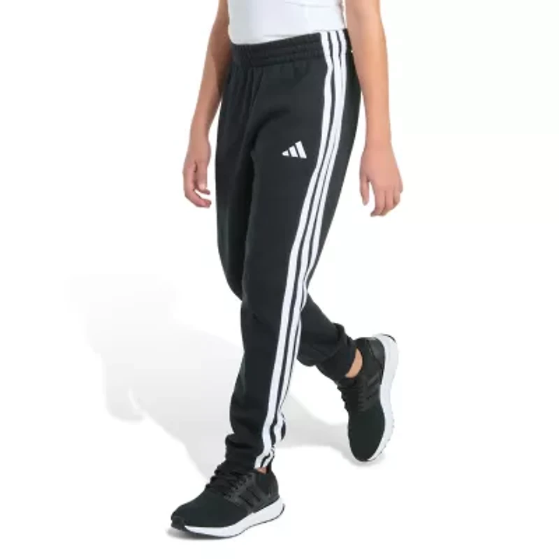 adidas Big Kid Boys Drawstring Waist Cuffed Mid Rise Regular Fit Fleece Jogger Pant