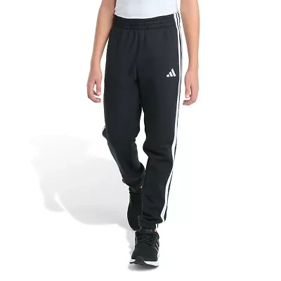 adidas Big Kid Boys Drawstring Waist Cuffed Mid Rise Regular Fit Fleece Jogger Pant