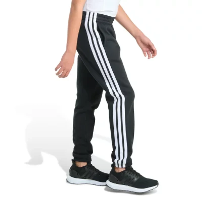 adidas Big Kid Boys Drawstring Waist Cuffed Mid Rise Regular Fit Fleece Jogger Pant