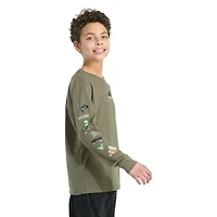 adidas Big Kid Boys Crew Neck Long Sleeve Regular Fit Graphic T-Shirt