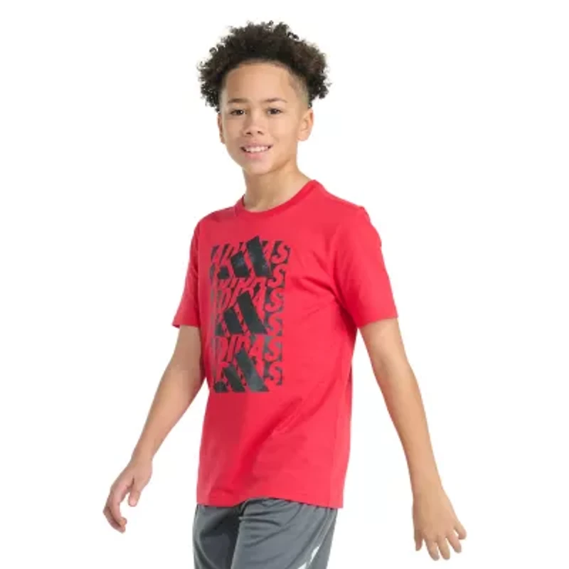 adidas Big Kid Boys Crew Neck Short Sleeve Regular Fit Graphic T-Shirt