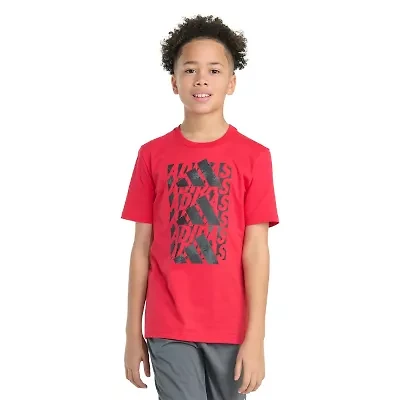 adidas Big Kid Boys Crew Neck Short Sleeve Regular Fit Graphic T-Shirt