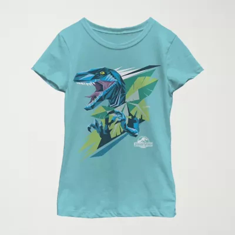 Little & Big Kid Girls Crew Neck Short Sleeve Regular Fit Jurassic World Graphic T-Shirt