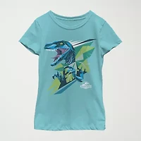 Little & Big Kid Girls Crew Neck Short Sleeve Regular Fit Jurassic World Graphic T-Shirt
