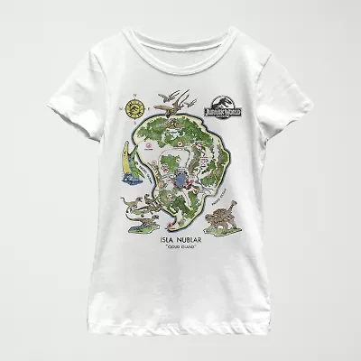 Little & Big Kid Girls Crew Neck Short Sleeve Regular Fit Jurassic World Graphic T-Shirt