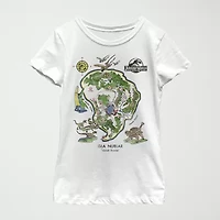 Little & Big Kid Girls Crew Neck Short Sleeve Regular Fit Jurassic World Graphic T-Shirt