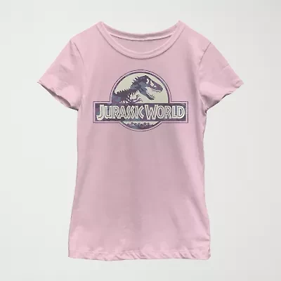 Little & Big Kid Girls Crew Neck Short Sleeve Regular Fit Jurassic World Graphic T-Shirt