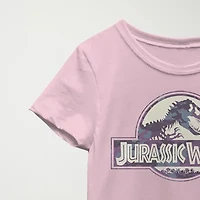Little & Big Kid Girls Crew Neck Short Sleeve Regular Fit Jurassic World Graphic T-Shirt