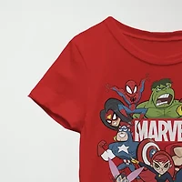 Little & Big Kid Girls Crew Neck Short Sleeve Regular Fit Marvel Graphic T-Shirt