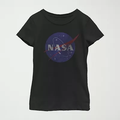 Little & Big Kid Girls Crew Neck Short Sleeve Regular Fit NASA Graphic T-Shirt