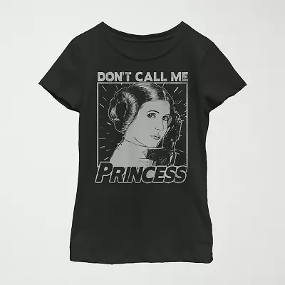 Little & Big Kid Girls Crew Neck Short Sleeve Regular Fit Star Wars Graphic T-Shirt
