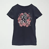 Little & Big Kid Girls Crew Neck Short Sleeve Slim Fit Star Wars Graphic T-Shirt