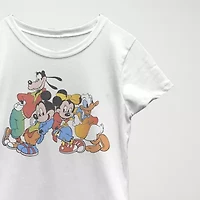 Disney Little & Big Kid Girls Crew Neck Short Sleeve Slim Fit Mickey and Friends Graphic T-Shirt
