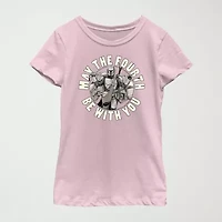 Little & Big Kid Girls Crew Neck Short Sleeve Slim Fit Star Wars Graphic T-Shirt