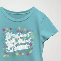 Disney Encanto Little & Big Kid Girls Crew Neck Short Sleeve Slim Fit Graphic T-Shirt