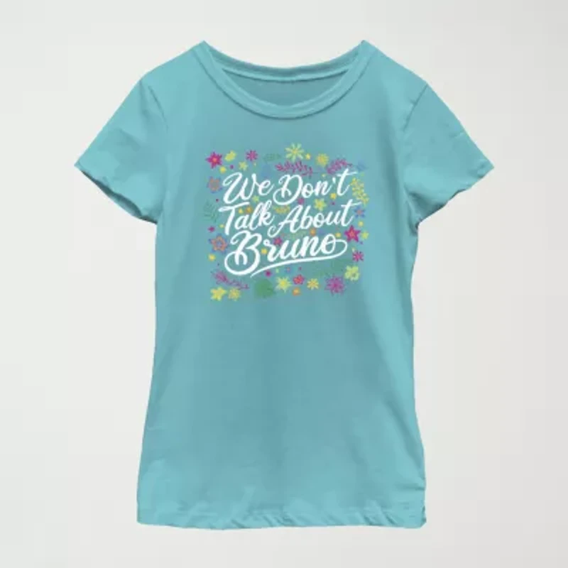 Disney Encanto Little & Big Kid Girls Crew Neck Short Sleeve Slim Fit Graphic T-Shirt