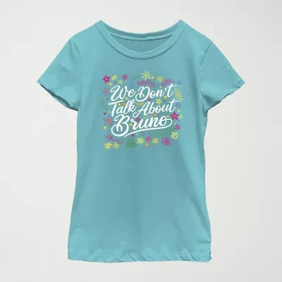 Disney Encanto Little & Big Kid Girls Crew Neck Short Sleeve Slim Fit Graphic T-Shirt
