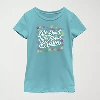 Disney Encanto Little & Big Kid Girls Crew Neck Short Sleeve Slim Fit Graphic T-Shirt