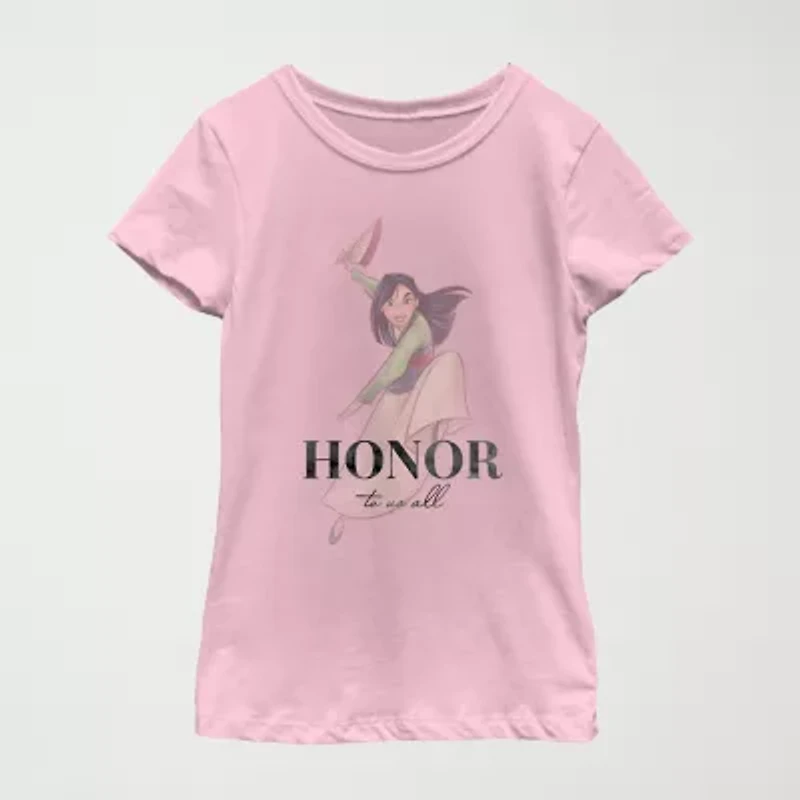 Little & Big Kid Girls Crew Neck Short Sleeve Slim Fit Marvel Graphic T-Shirt