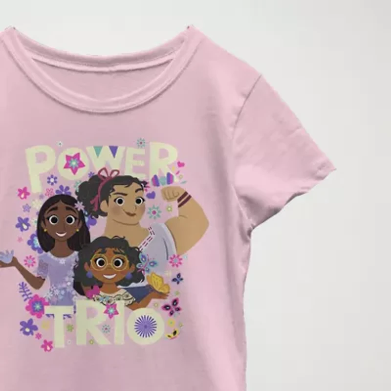 Disney Encanto Little & Big Kid Girls Crew Neck Short Sleeve Slim Fit Graphic T-Shirt