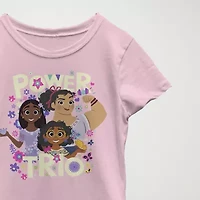 Disney Encanto Little & Big Kid Girls Crew Neck Short Sleeve Slim Fit Graphic T-Shirt