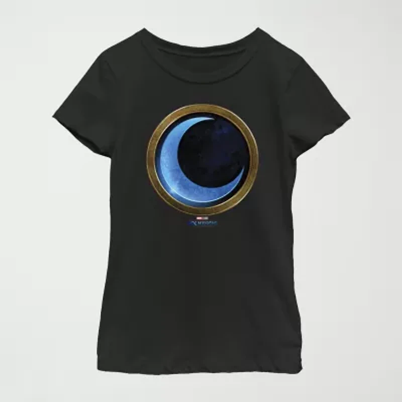 Moon Knight Little & Big Kid Girls Crew Neck Short Sleeve Slim Fit Marvel Graphic T-Shirt