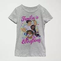 Disney Encanto Little & Big Kid Girls Crew Neck Short Sleeve Slim Fit Graphic T-Shirt