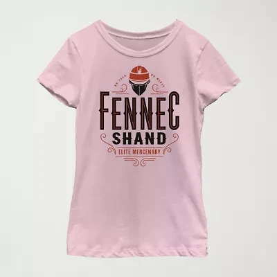Fennec Shand Little & Big Kid Girls Crew Neck Short Sleeve Slim Fit Star Wars Graphic T-Shirt