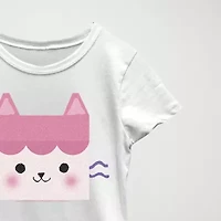 Little & Big Kid Girls Crew Neck Short Sleeve Regular Fit Gabby's Dollhouse Graphic T-Shirt