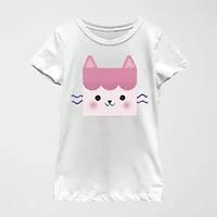 Little & Big Kid Girls Crew Neck Short Sleeve Regular Fit Gabby's Dollhouse Graphic T-Shirt