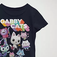 Little & Big Kid Girls Crew Neck Short Sleeve Regular Fit Gabby's Dollhouse Graphic T-Shirt