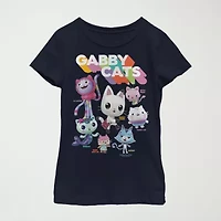 Little & Big Kid Girls Crew Neck Short Sleeve Regular Fit Gabby's Dollhouse Graphic T-Shirt
