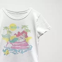 Disney Little & Big Kid Girls Crew Neck Short Sleeve Regular Fit Ariel Graphic T-Shirt
