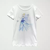 Disney Little & Big Kid Girls Crew Neck Short Sleeve Regular Fit Cinderella Graphic T-Shirt