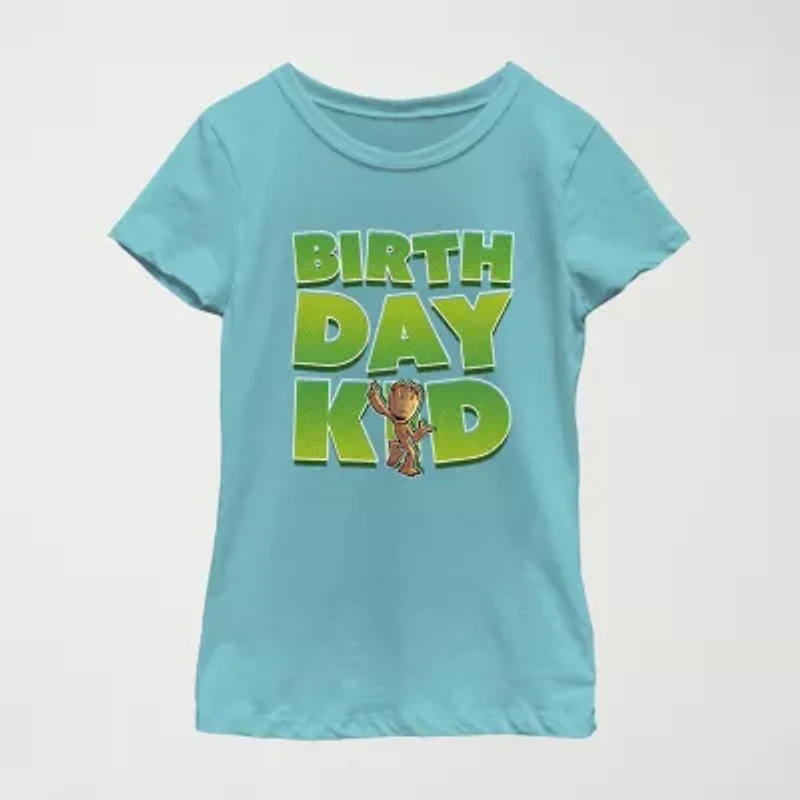 Little & Big Kid Girls Crew Neck Short Sleeve Regular Fit Guardians of the Galaxy Graphic T-Shirt
