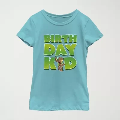 Little & Big Kid Girls Crew Neck Short Sleeve Regular Fit Guardians of the Galaxy Graphic T-Shirt