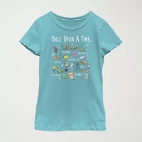 Disney Little & Big Kid Girls Crew Neck Short Sleeve Regular Fit Princess Graphic T-Shirt